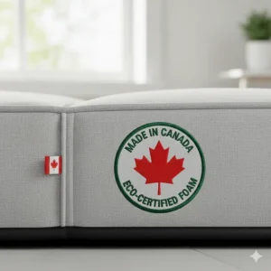 Eco-friendly memory foam dog bed manufactured in Canada using non-toxic materials.