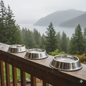Long-lasting and affordable dog bowls made of rust-resistant stainless steel, perfect for humid BC climates.
