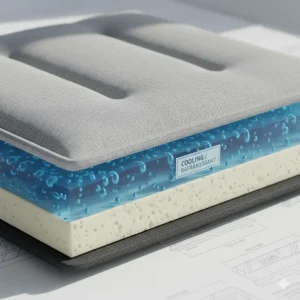 Pressure-activated cooling dog bed for summer featuring non-toxic gel technology for Canadian pet safety.