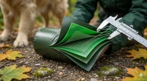 Illustration showing the puncture-resistant layers of extra thick dog poop bags for large dogs, ensuring leak-proof disposal.
