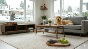 A fresh, clean Canadian home interior representing the results of the best enzyme cleaner for dog urine.