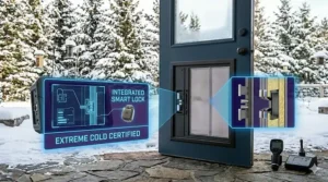 Infographic showing utility bill savings in Canada when upgrading to an energy-efficient dog door for extreme cold weather (porte pour chien pour l'hiver).