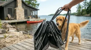 Folding design of the portable dog pen for easy storage.