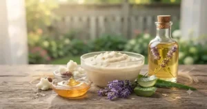 Natural botanical ingredients used in premium deodorizing dog shampoo for smelly dogs to soothe sensitive skin.