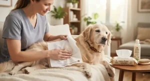 Natural dog body wipes designed for between-bath grooming and soothing sensitive skin.