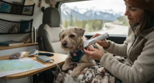 Compact USB-rechargeable quiet dog clippers for anxious dogs during road trips across Canada.