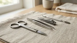 Detailed view of precision stainless steel dog nail clippers for small dogs showing clean blade alignment.