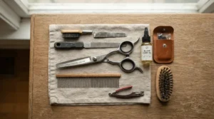 Regular paw maintenance demonstrated with dog nail clippers for thick nails and a file