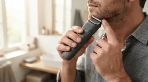 Ergonomic dog nail clippers for thick nails featuring a non-slip rubber grip in action