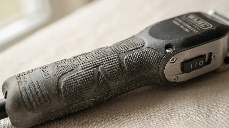 Close-up view highlighting the ergonomic grip design of plier-style dog nail clippers.